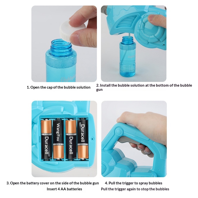 Cross-border New Product Childrens Gatling-Style Handheld Electric Bubble Maker