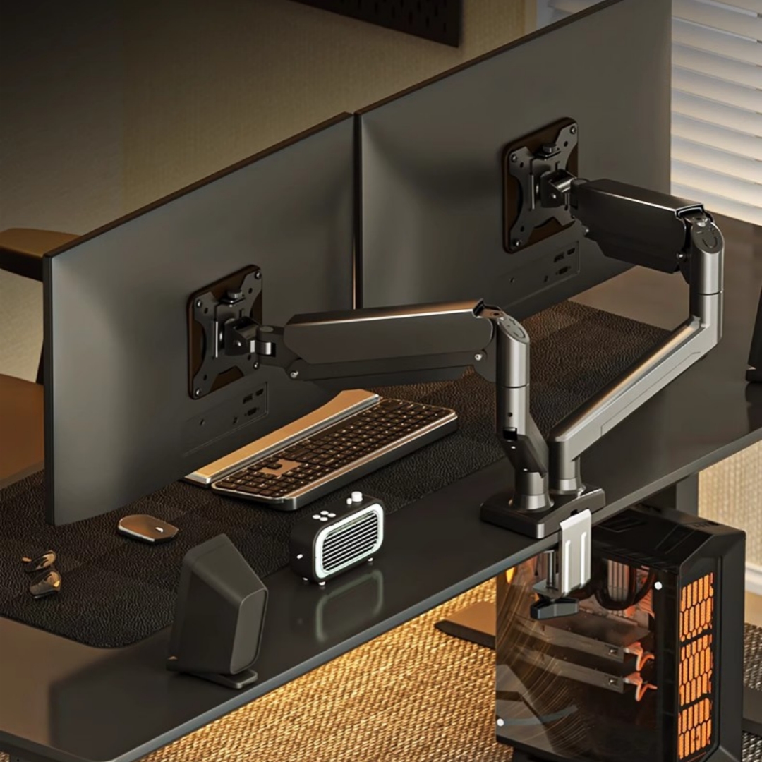 Dual-monitor Stand Mechanical Cantilever One-to-two PC Display Two-in-one Desktop Base Zhiercheng
