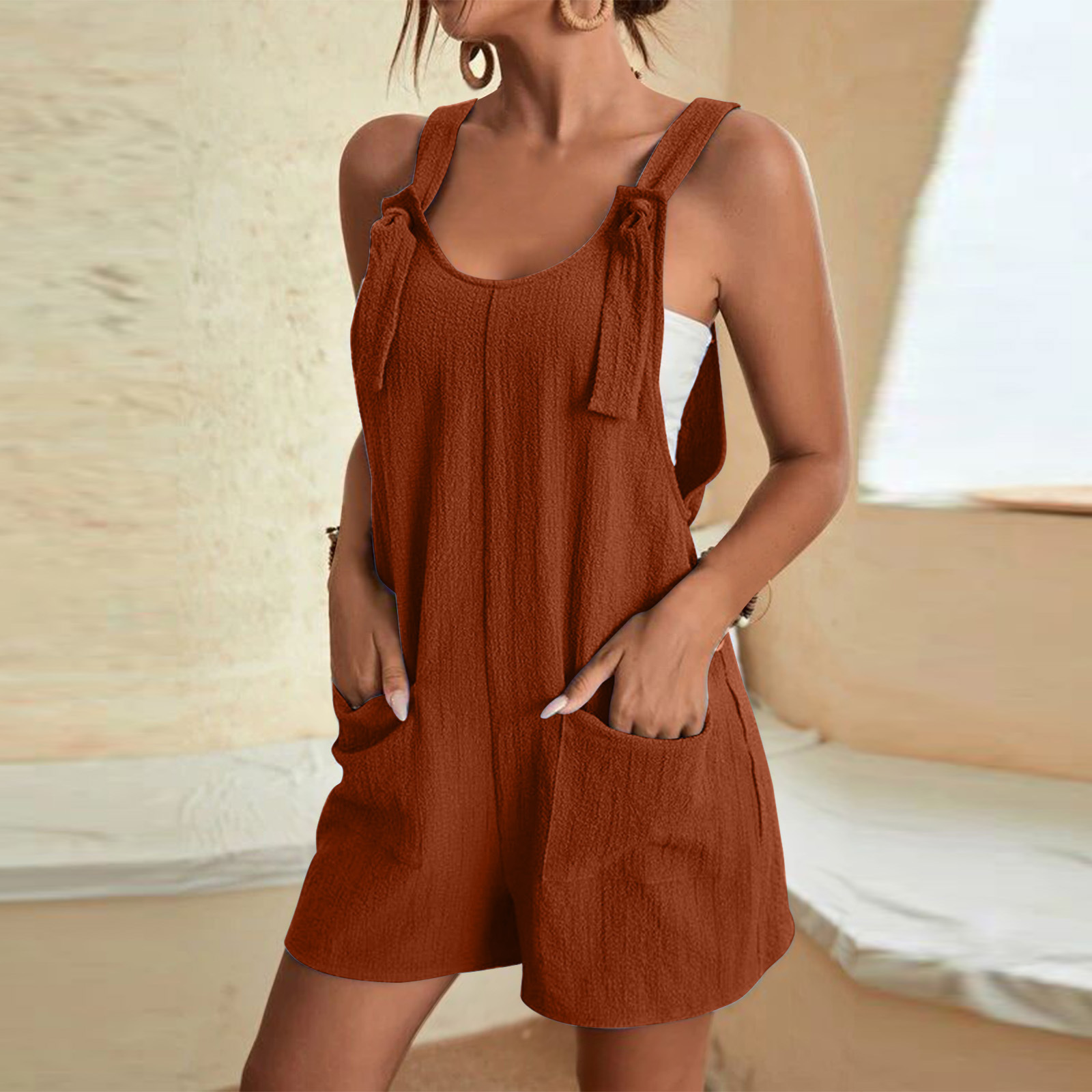 Seasonal Casual Fashion Strap Shorts Jumpsuit