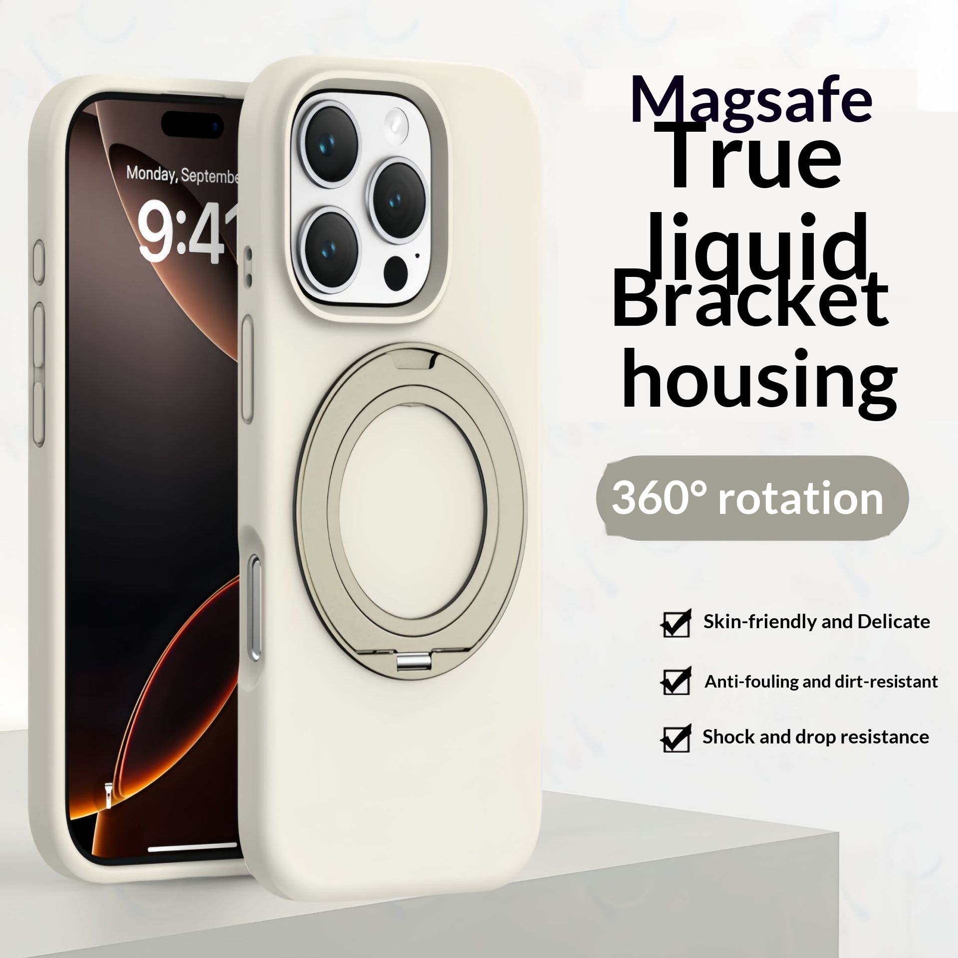 Liquid Silicone Magnetic Rotating Stand Phone Case