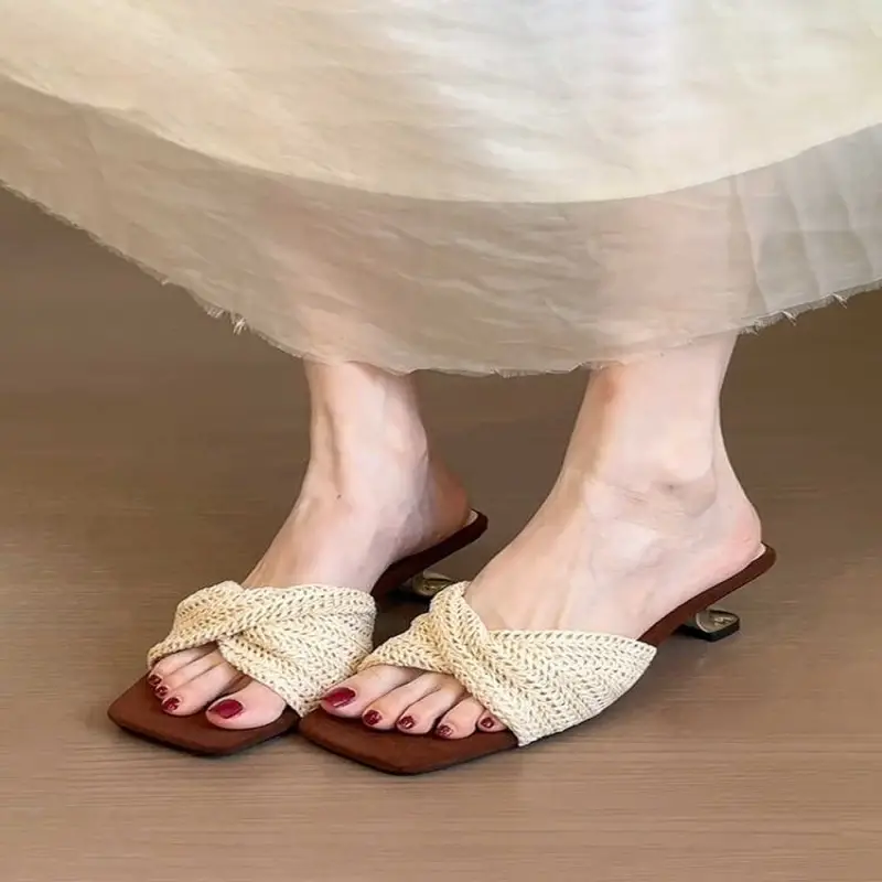 Retro Woven Wedge Roman Sandals For Women