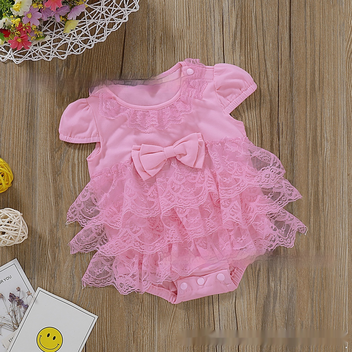 Children's Fashionable Casual Lace-trimmed Romper