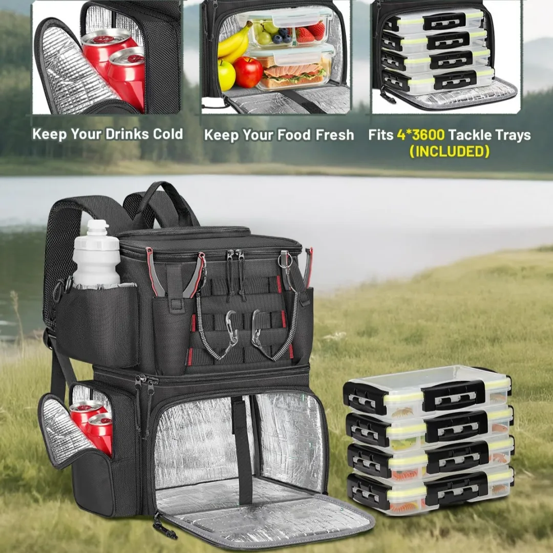 Large-Capacity Waterproof Oxford Cloth Fishing Backpack