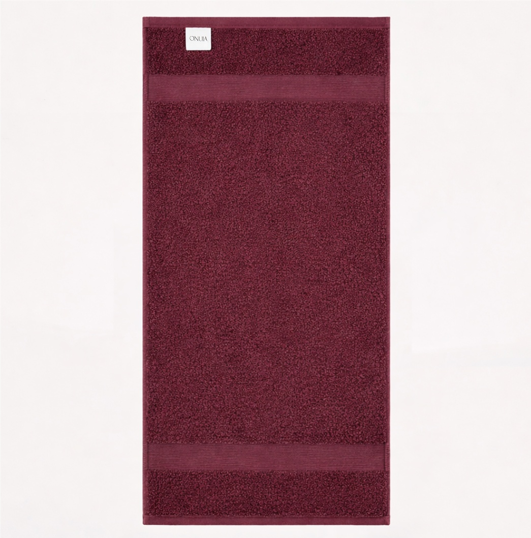 Serviette de bain unie en coton en gros – bordeaux, 95 × 170, 1 pièce