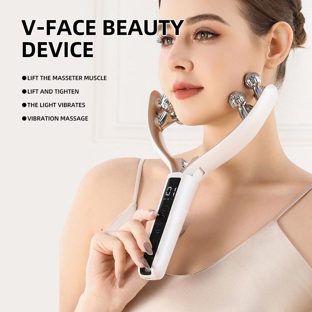 Home V-Roller EMS Microcurrent Electric Smart Red And Blue Dual-Wave Roller Massager Face Slimming - Image 1