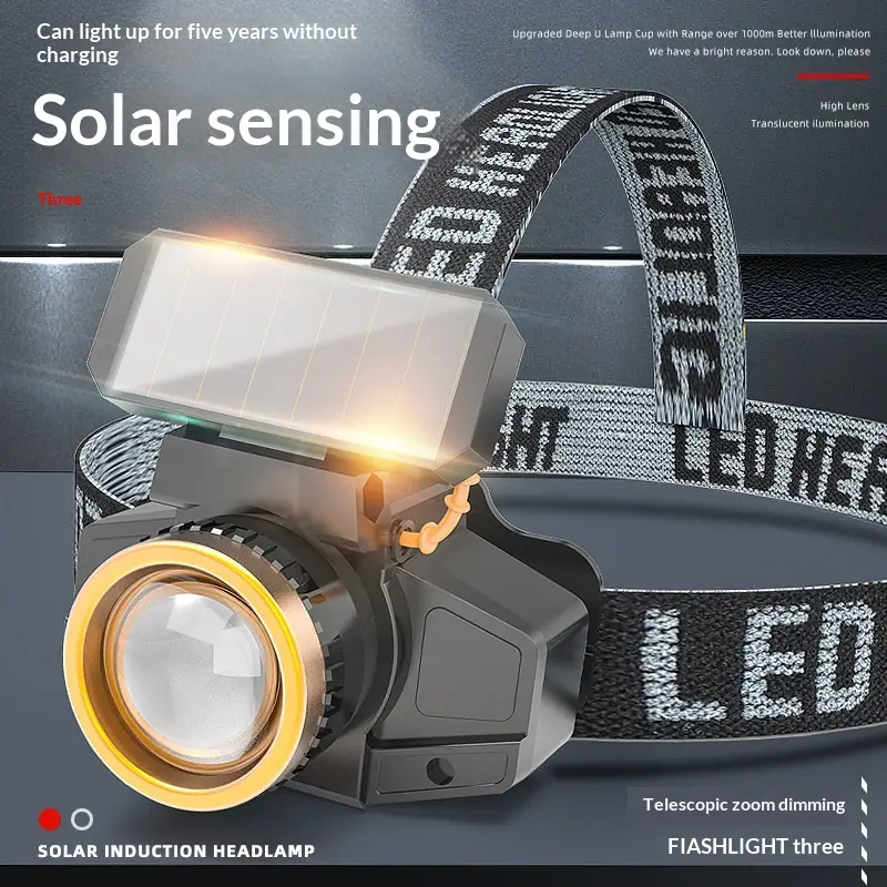 Solar-Powered Headlamp Fishing Light