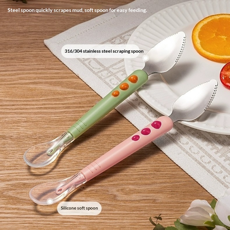 Stainless Steel, Food-grade Childrens Cutlery With Two Ends