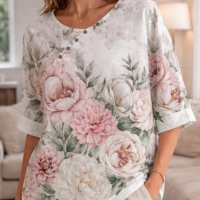 Fashionable Loose-fitting Retro Bamboo-jointed Cotton Summer Women's Top