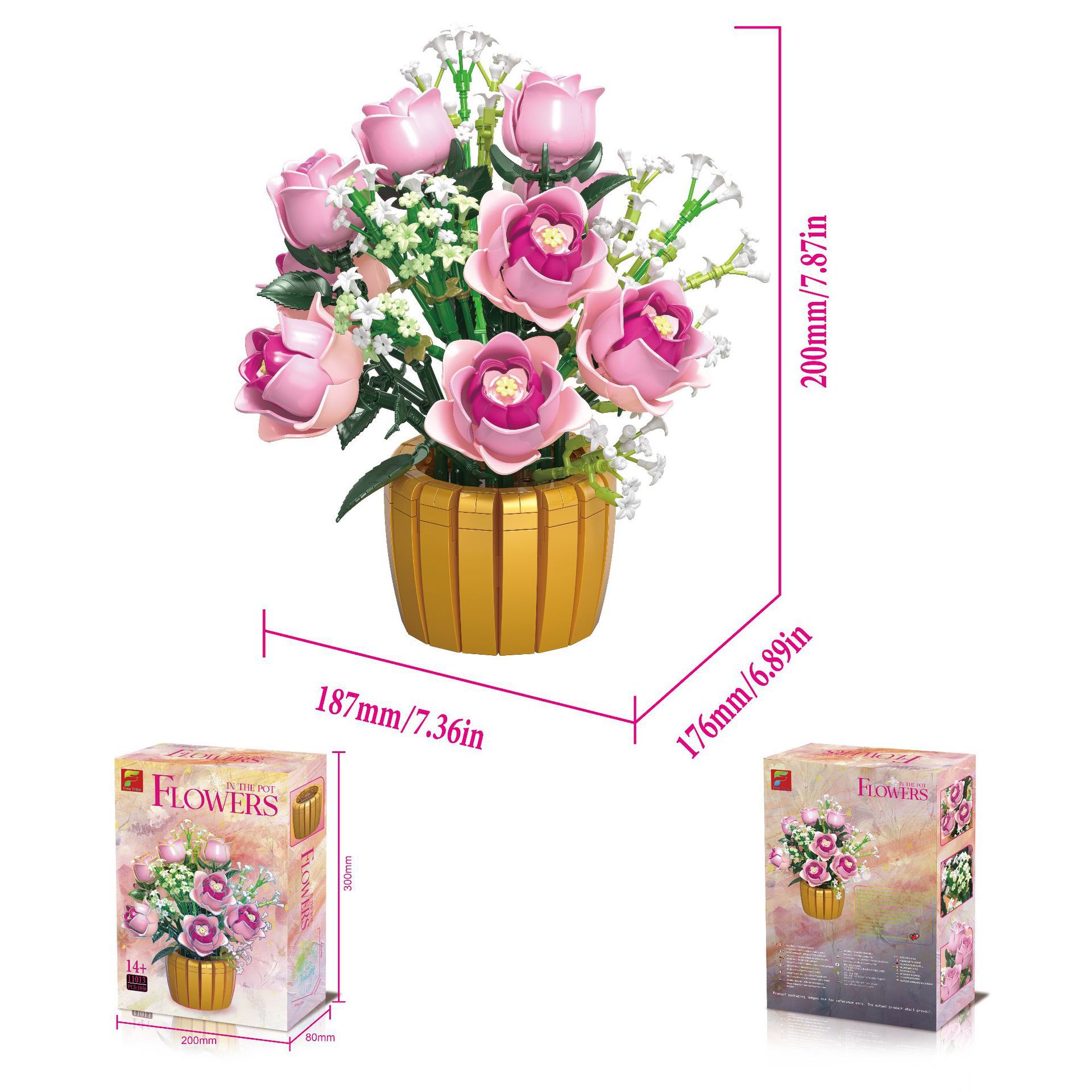 Bouquet-shaped Building Blocks Assembly Toy For Girls 5