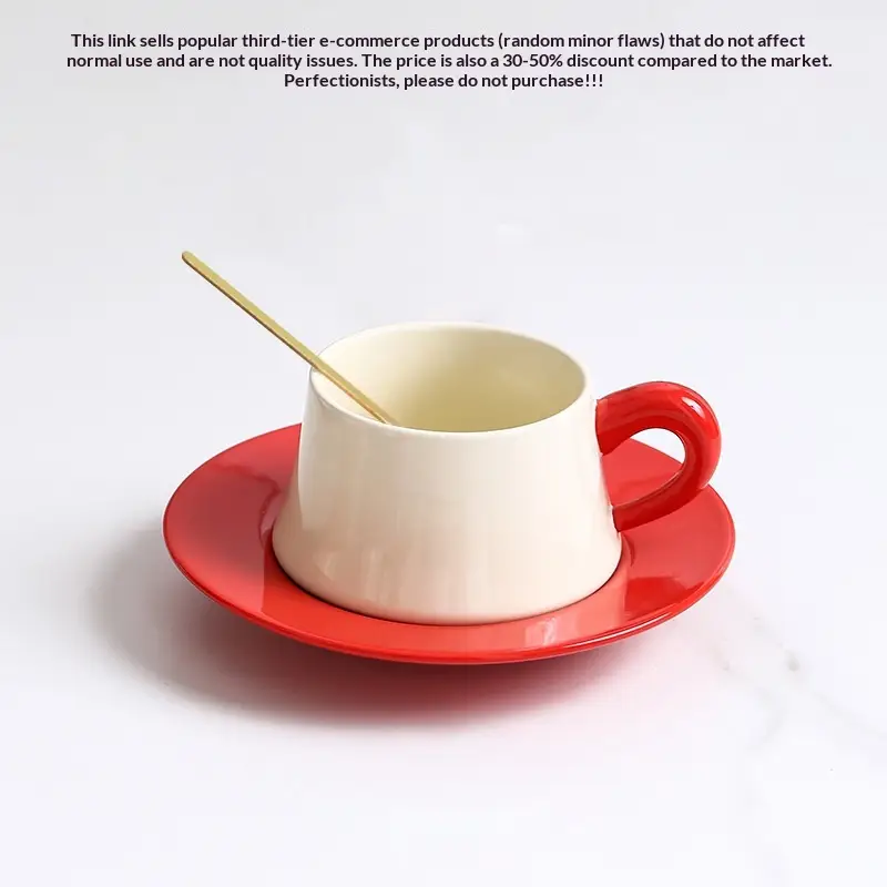 Ceramic Coffee Cup And Saucer Set With Spoon