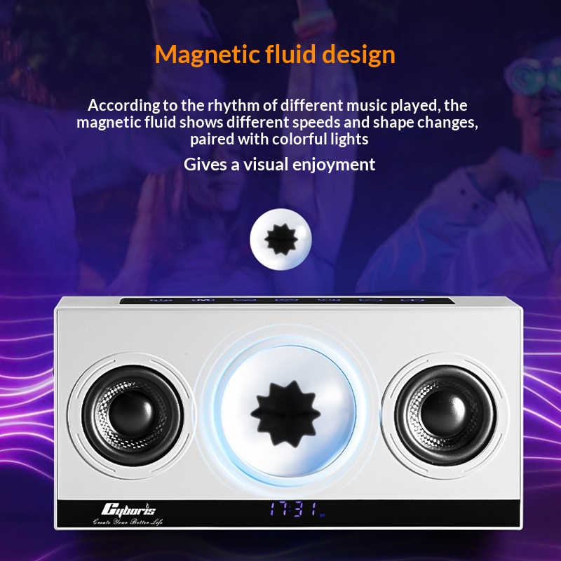 Magnetic Fluid Music-Rhythmic Dual-Horn Bluetooth Speaker