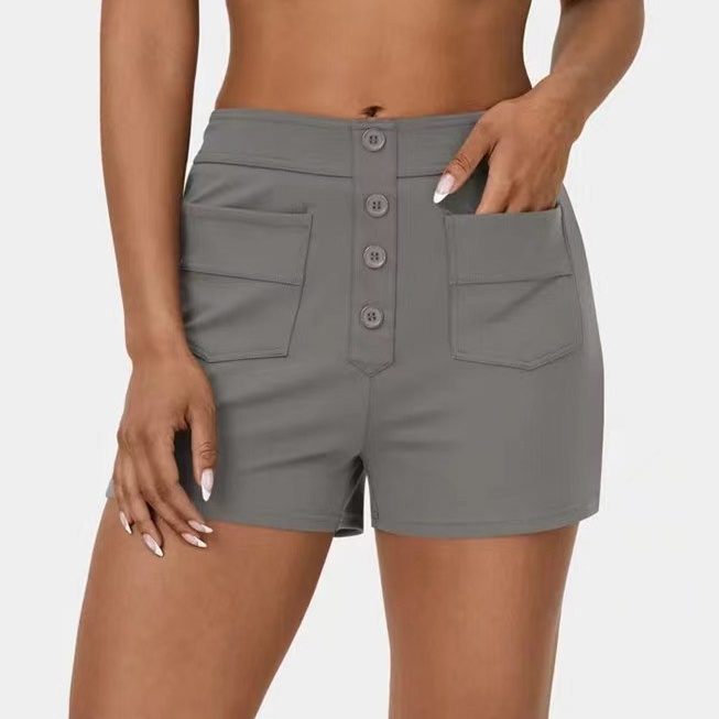 Urban-style Elegant Womens Clothing Polyester Patchwork Mid-rise Shorts For Women