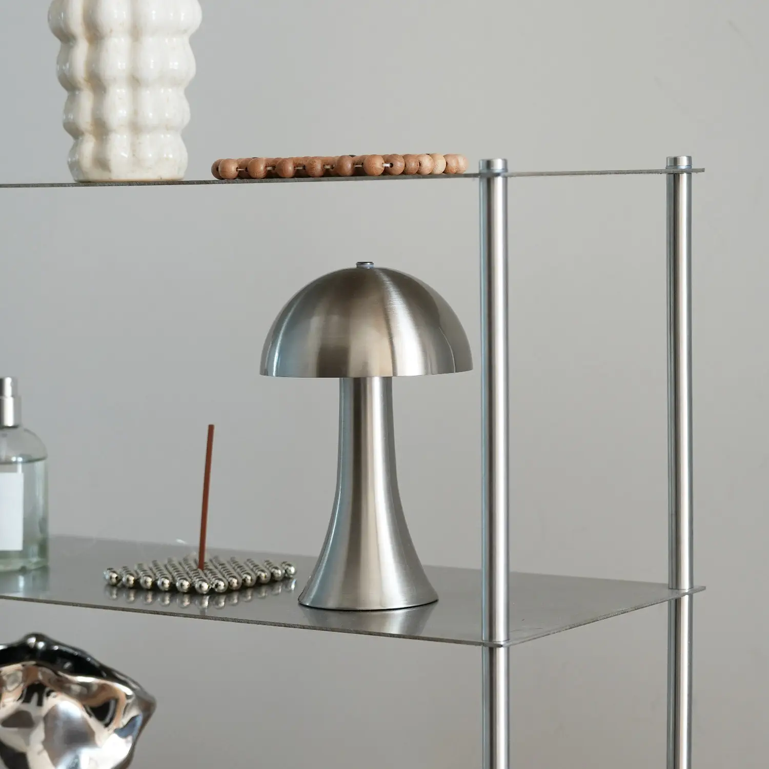 Mushroom-shaped Decorative Stainless-steel-colored Night Light