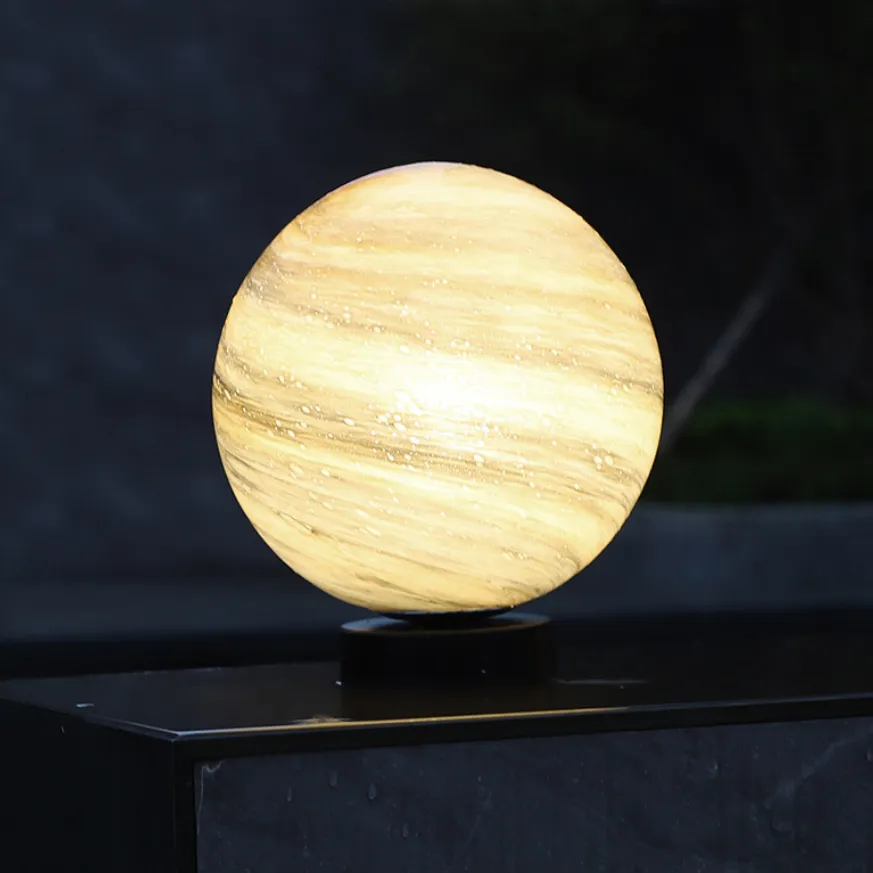 Outdoor Waterproof Courtyard Round Planet Light Post