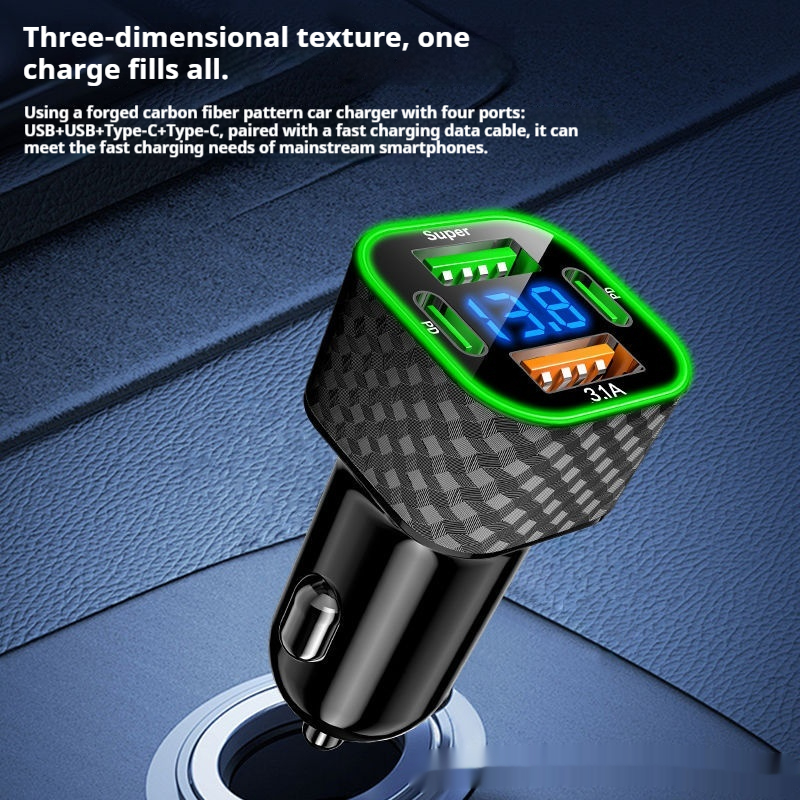 In-car 1-to-4 Fast-charging Car Adapter