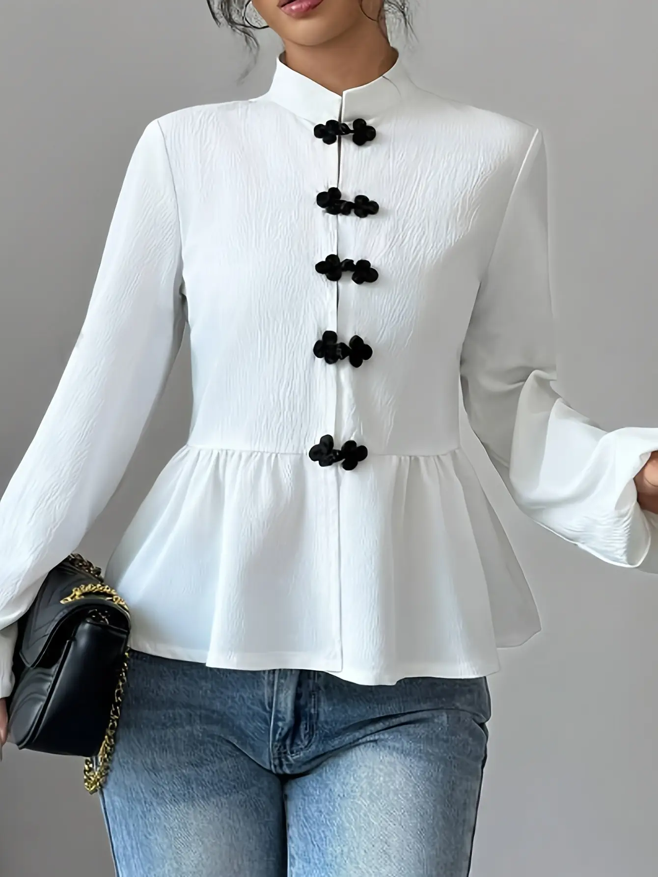 New Long-sleeve Figure-flattering Elegant Slim-fit Fashionable Western-style Pullover Shirt Top