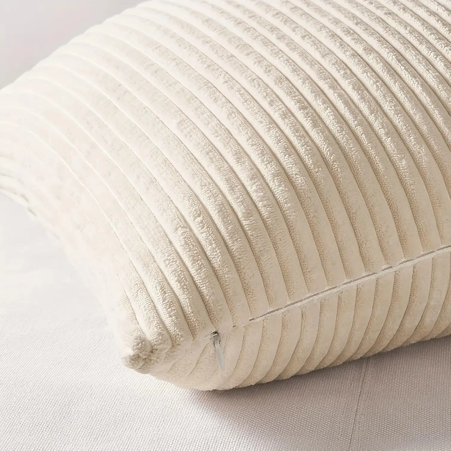 Home Solid Color Long Stripe Corn Stripe Back Striped Pillowcase