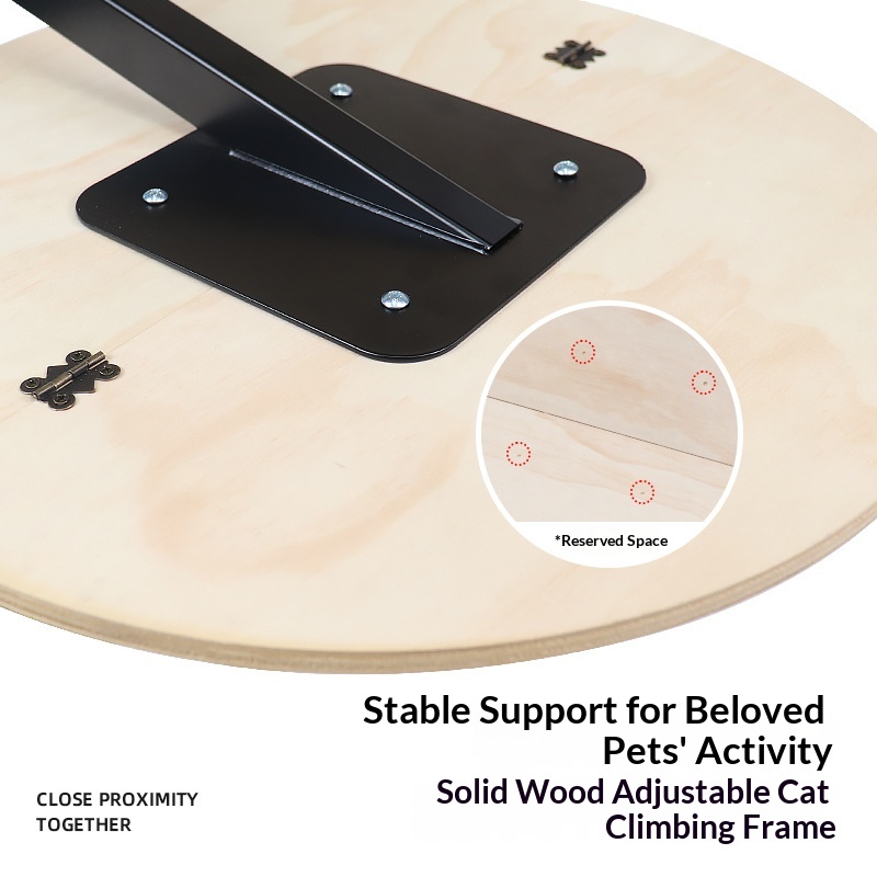 Desktop Cat Tree With Rotating Platform And Adjustable Height