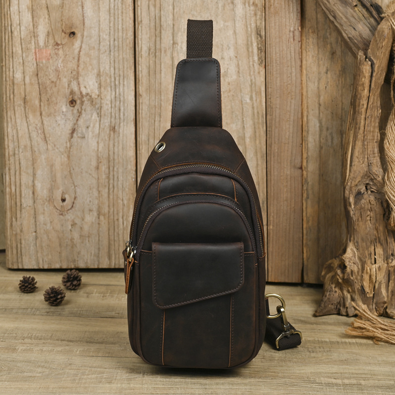 Retro Multi-Layered Shoulder Backpack For Men