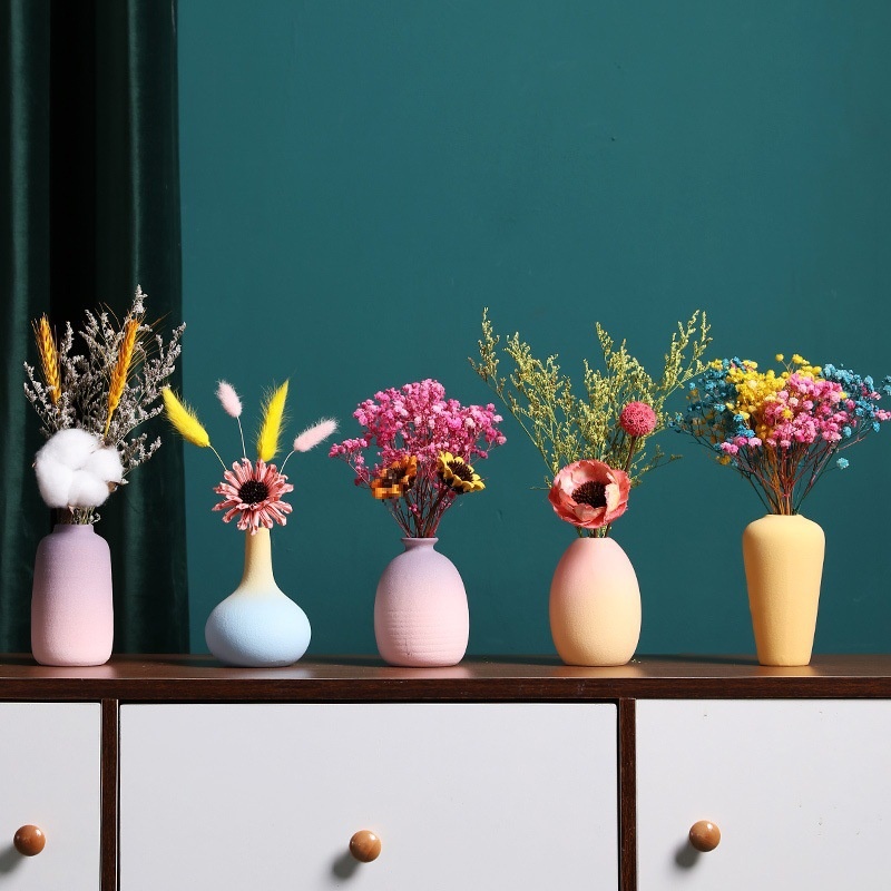Ceramic Bud Vase with Dried Flowers, picture 2 of 12