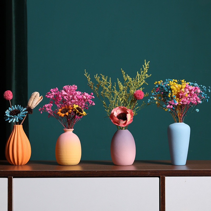 Ceramic Bud Vase with Dried Flowers, picture 3 of 12