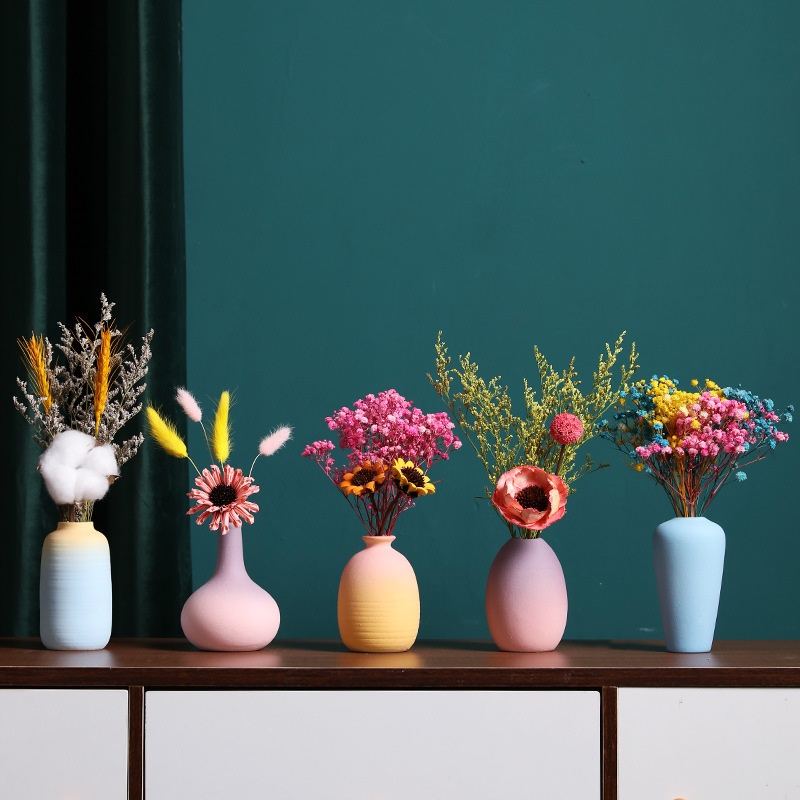 Ceramic Bud Vase with Dried Flowers, picture 9 of 12
