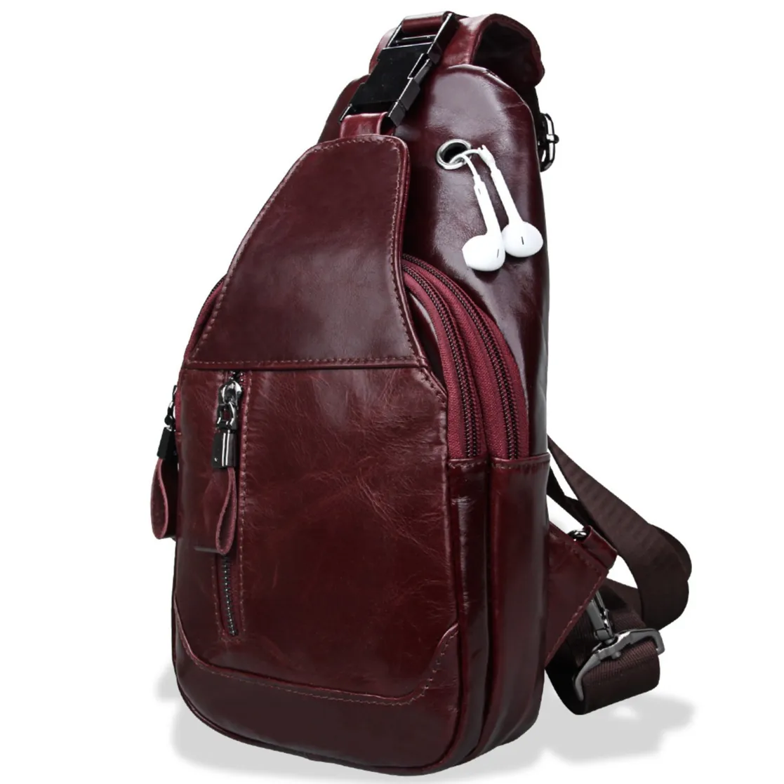 Men's First-Layer Cowhide Crossbody Bag