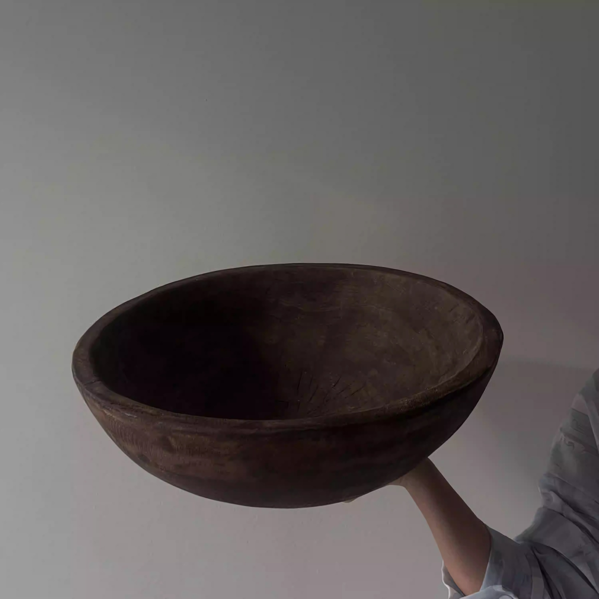 Wabi-sabi-style Decoration Solid Wood Large Fruit Bowl