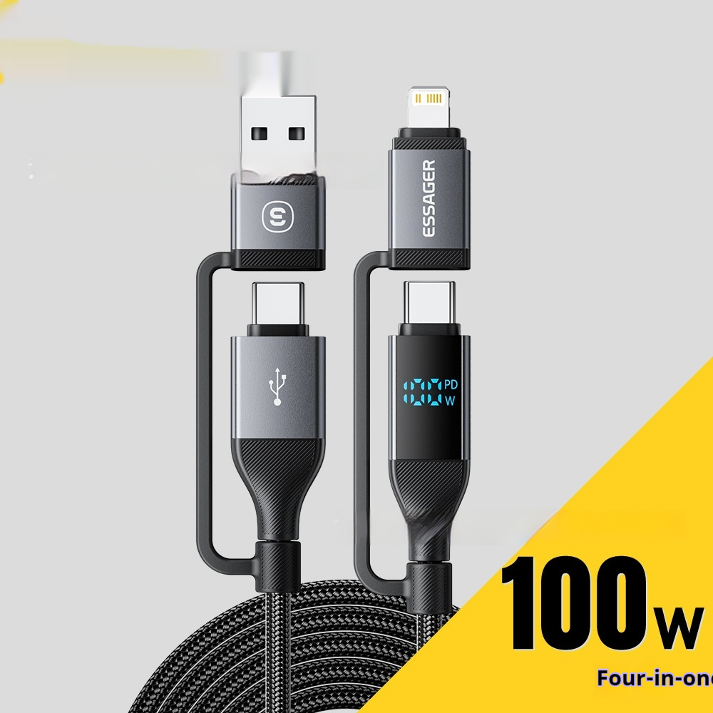 Digital Display 4-in-1 Data Cable Suitable For
