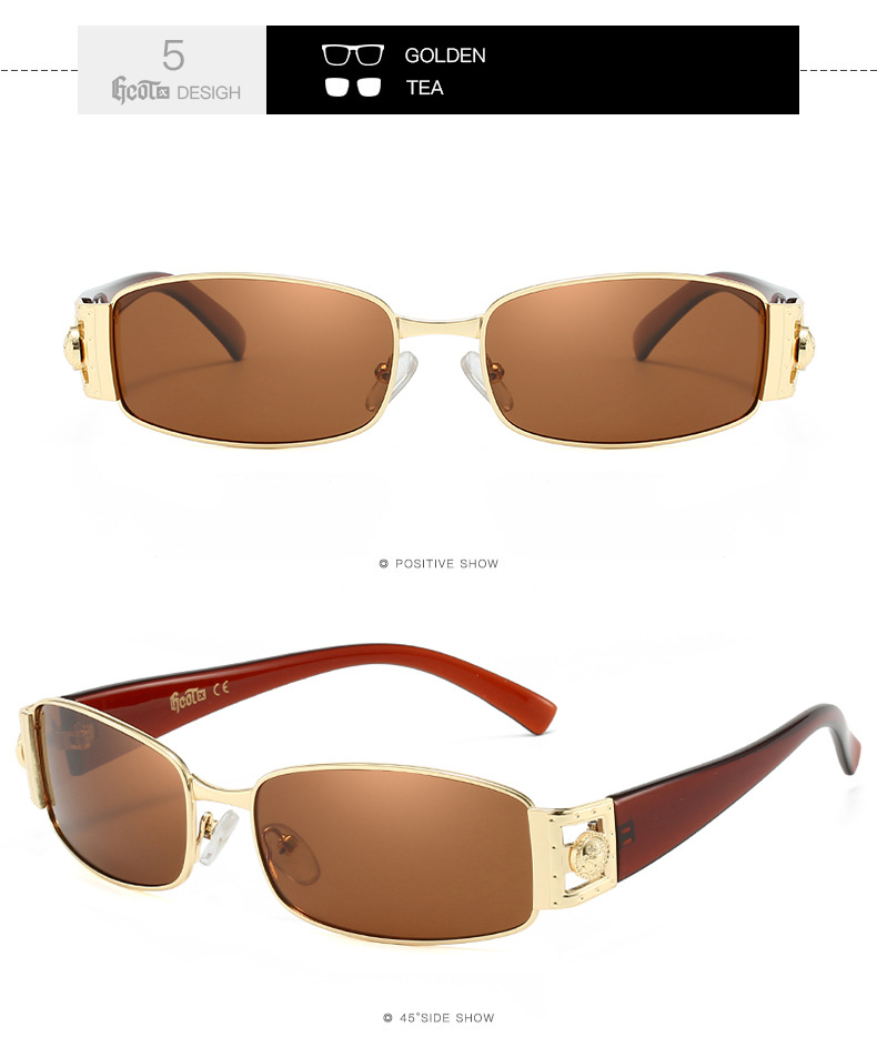 High-end Fashion Influencer Vintage Small-frame Square Sunglasses