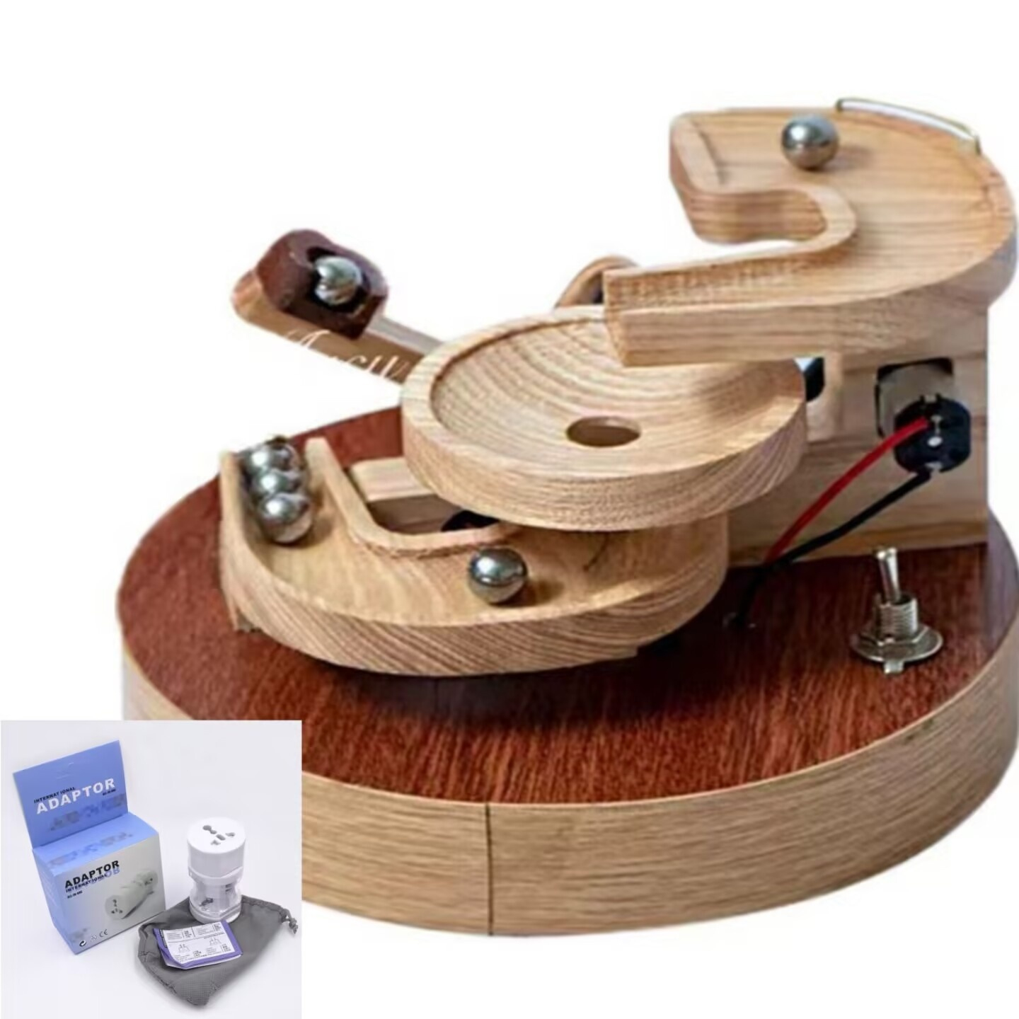 Handmade Marble Toy Wooden Marble Machine Ornament
