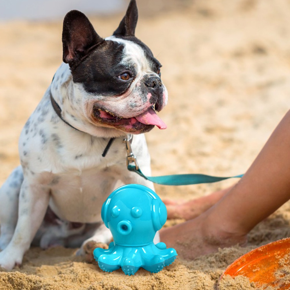 TPR Octopus Chew-resistant Durable Squeaky Toy With Headphones