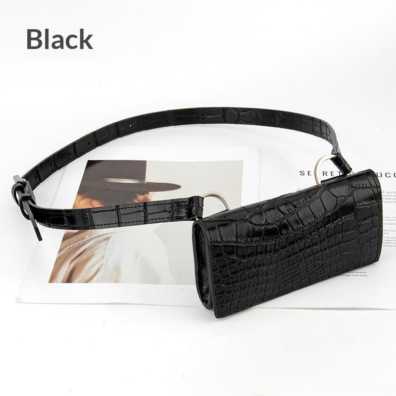 Crocodile-Pattern Leather Waist Bag, picture 3 of 3