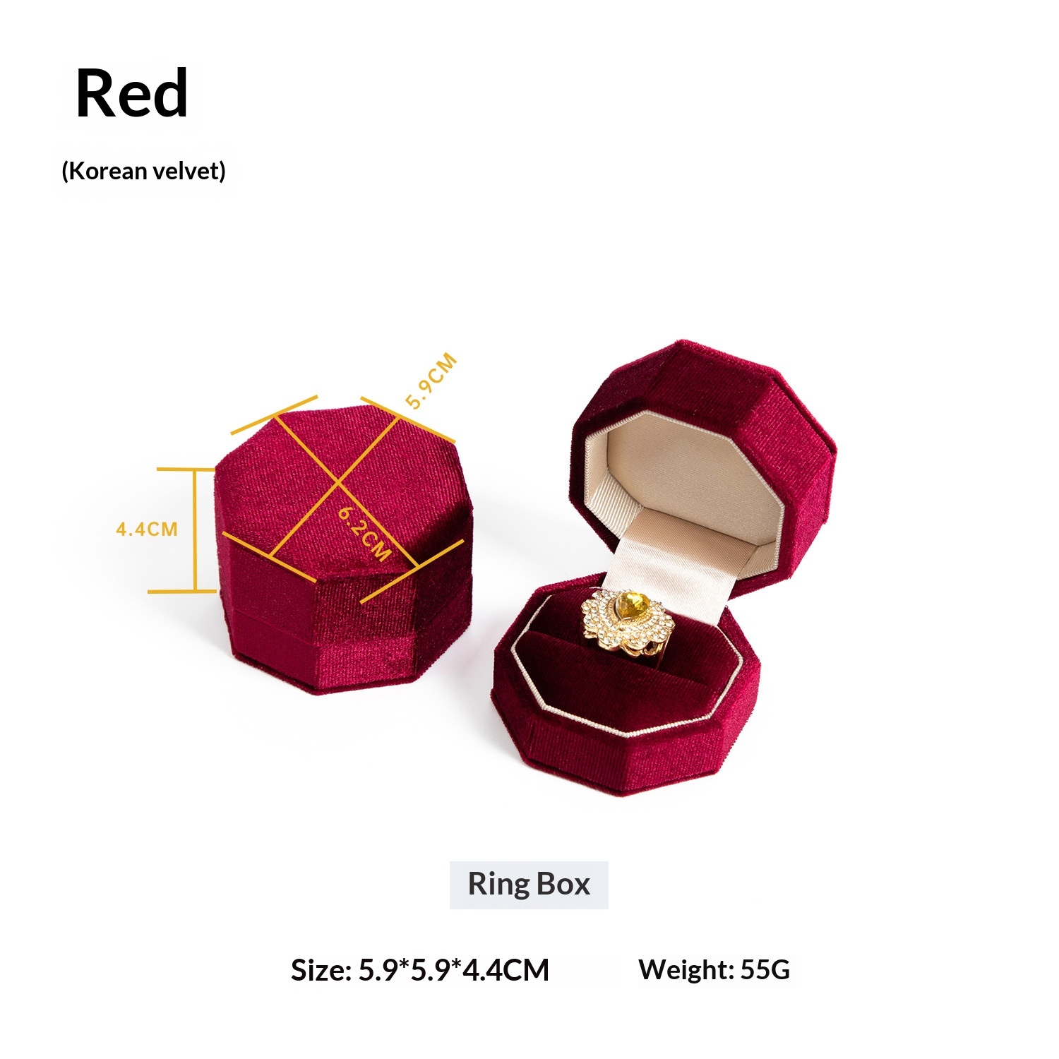 Light-luxury Octagonal Jewelry Ring Box With A High-end Feel
