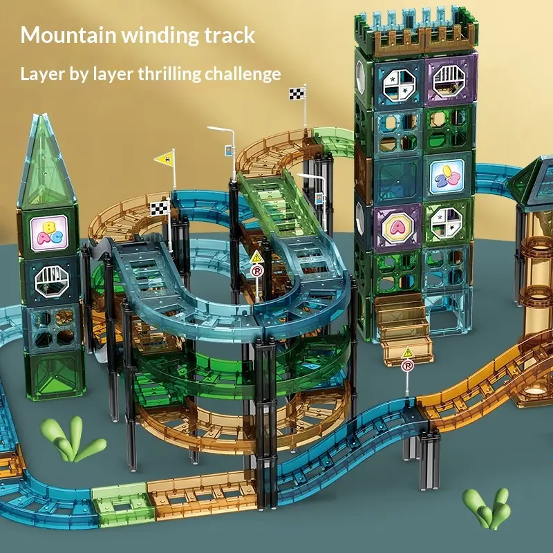 Magnetic Track Building Block Puzzle Toy For Construction