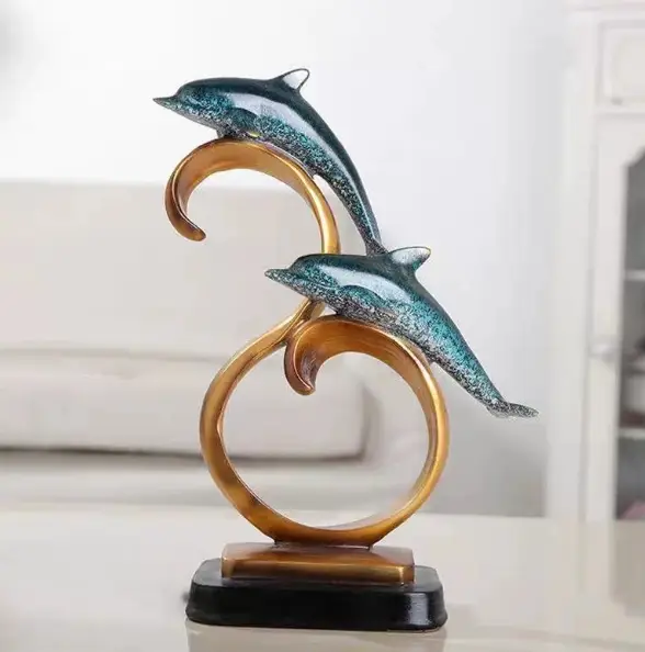 Dolphin Ornament TV Cabinet Wine Cabinet Decorations Office Desk Creative Crafts