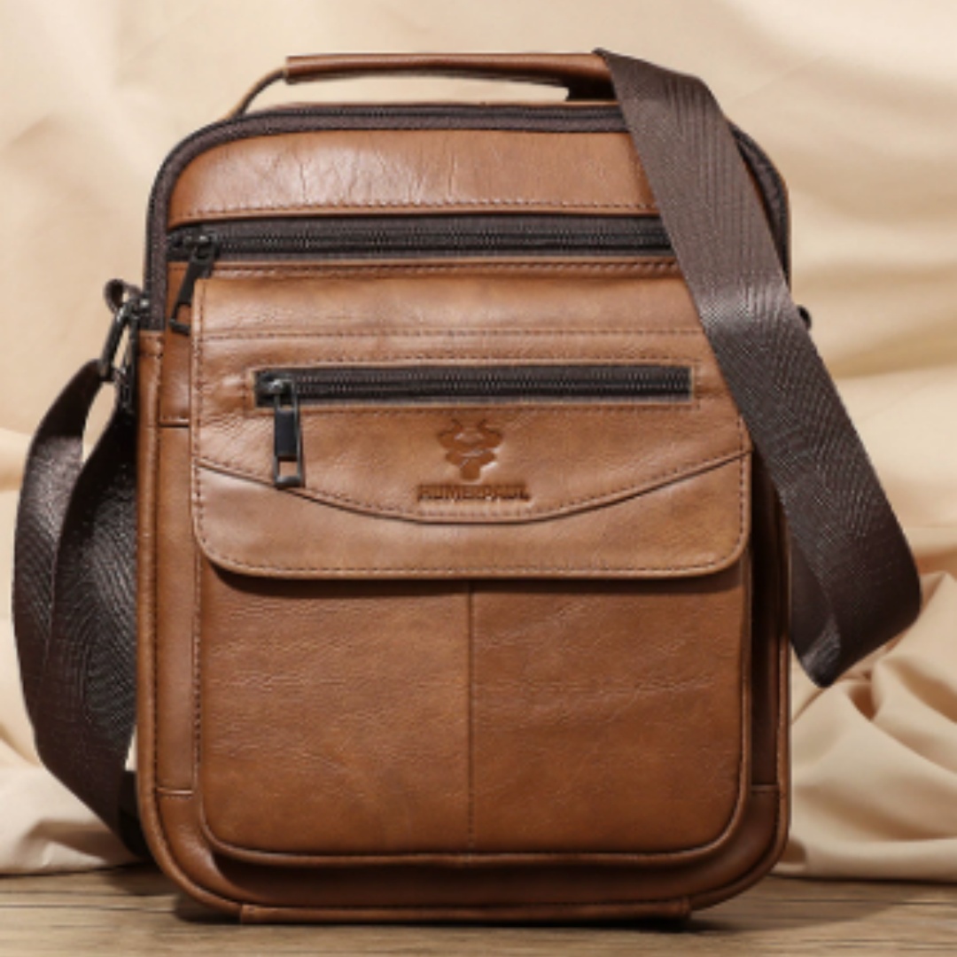 Casual Cross-border Mens Backpack Made From Full-grain Cowhide Leather