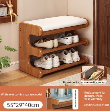 The Entryway Features A Built-in Shoe Rack For Storage