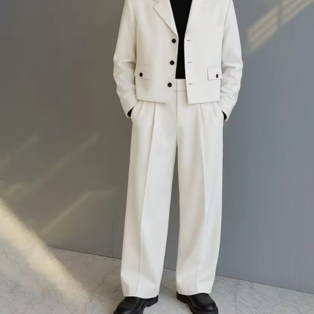 Luxury Single-Breasted Short Men's Suit Two-Piece Jacket And Pants