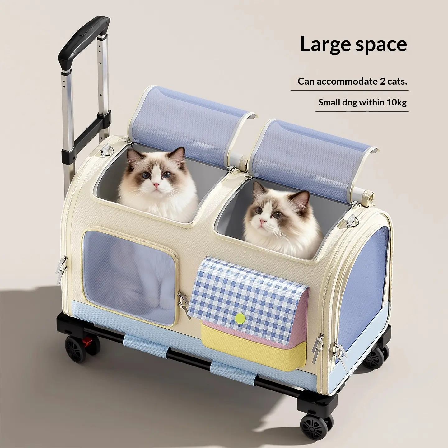 Pet Carrier For Cats, Extra-Large Extended Trolley Bag