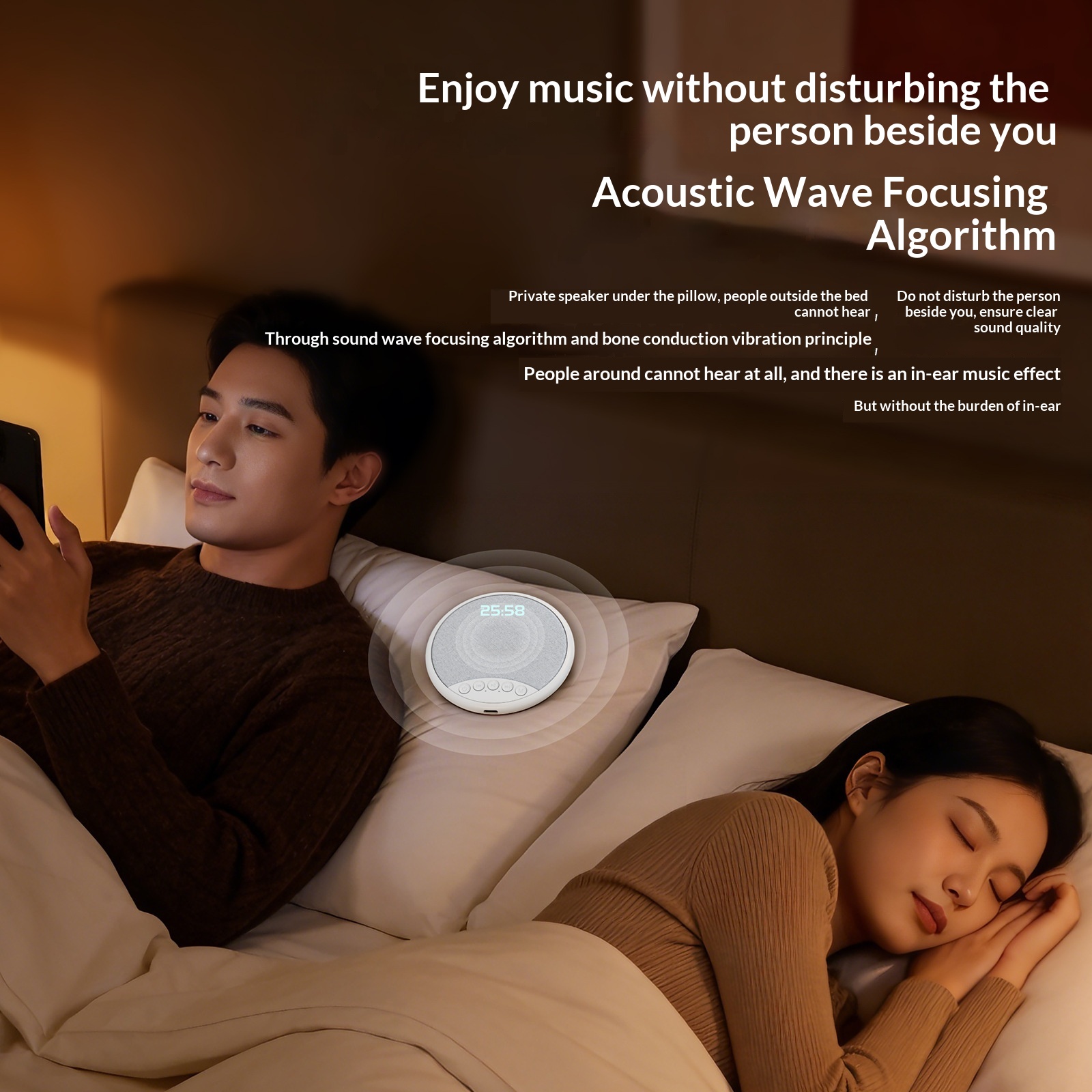 Multifunctional Digital Display Alarm Clock With Built-in Speaker The Ultimate Music-Listening Gadget For Your Pillow