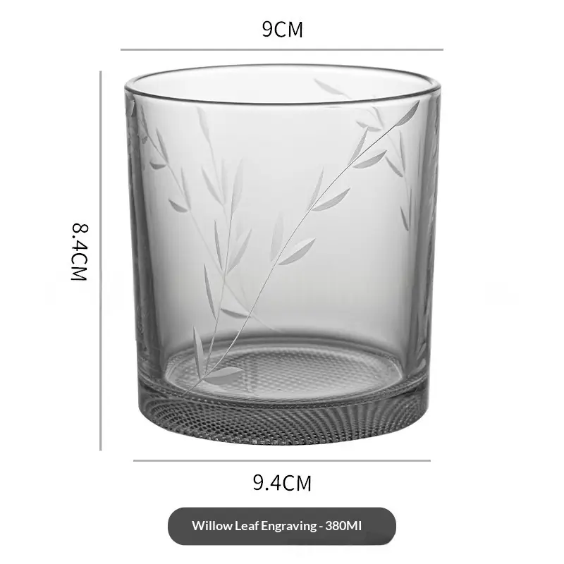 Hand-blown Etched Classic Spirits Glass