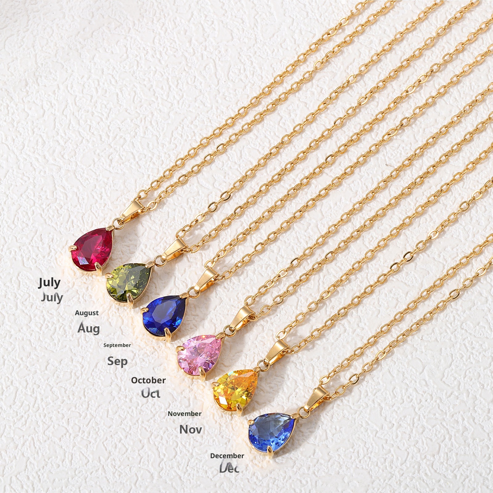 3A Water Drop Zircon Small Pendant Solitaire Pear-Shaped Zircon Womens Clavicle Chain