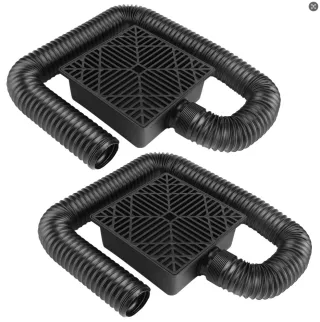 2Pcs Gutter Downspout Extension Low Profile No Deep Digging Catch Basin Downspout Extender With 4.9FT Flexible Extendable Hose For House Foundation Protection