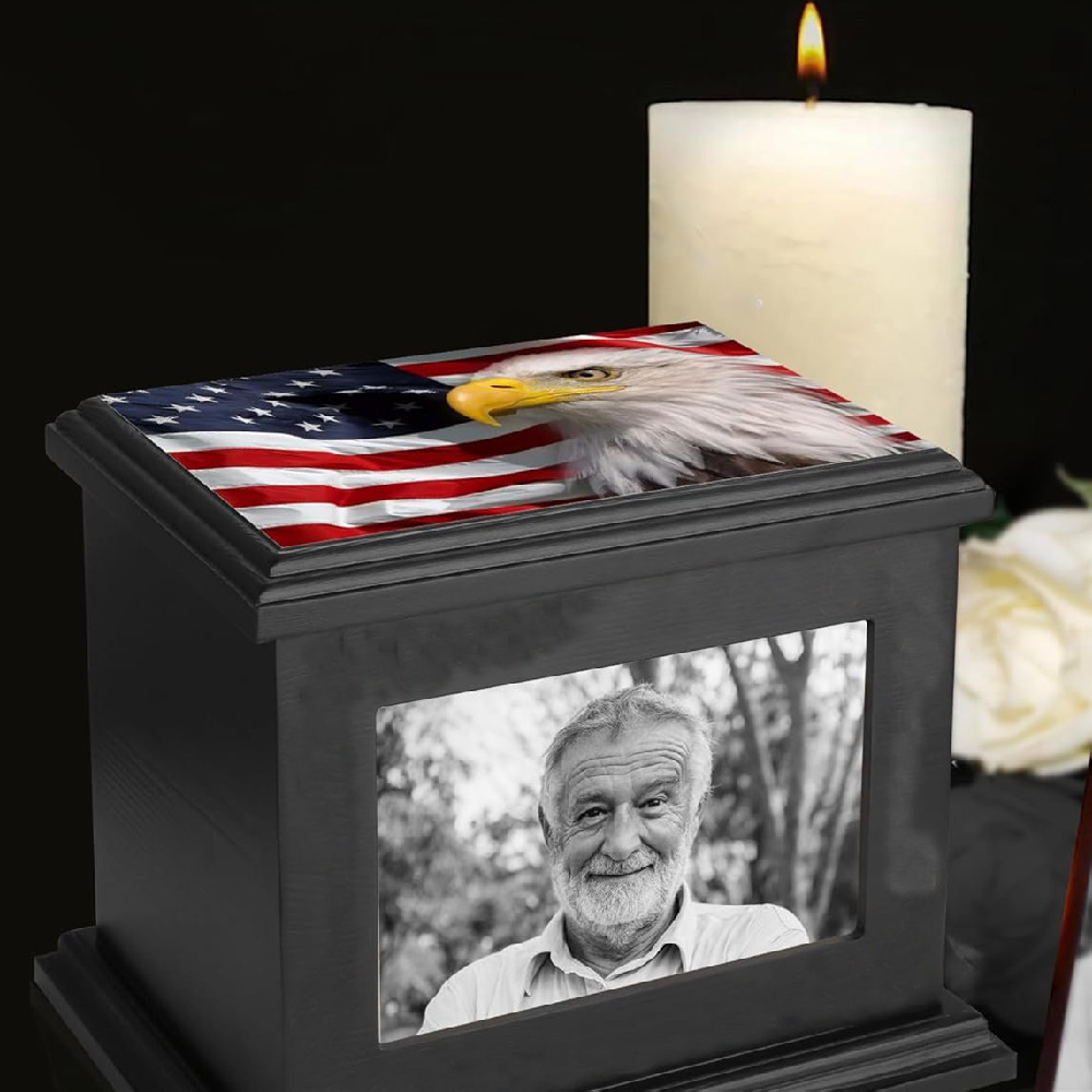 Wooden Cremation Urn With Photo Frame