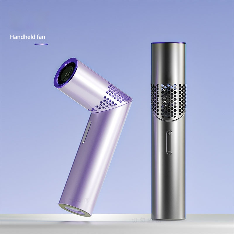 Lipstick-shaped High-speed Handheld Neck Fan For Desktop Use