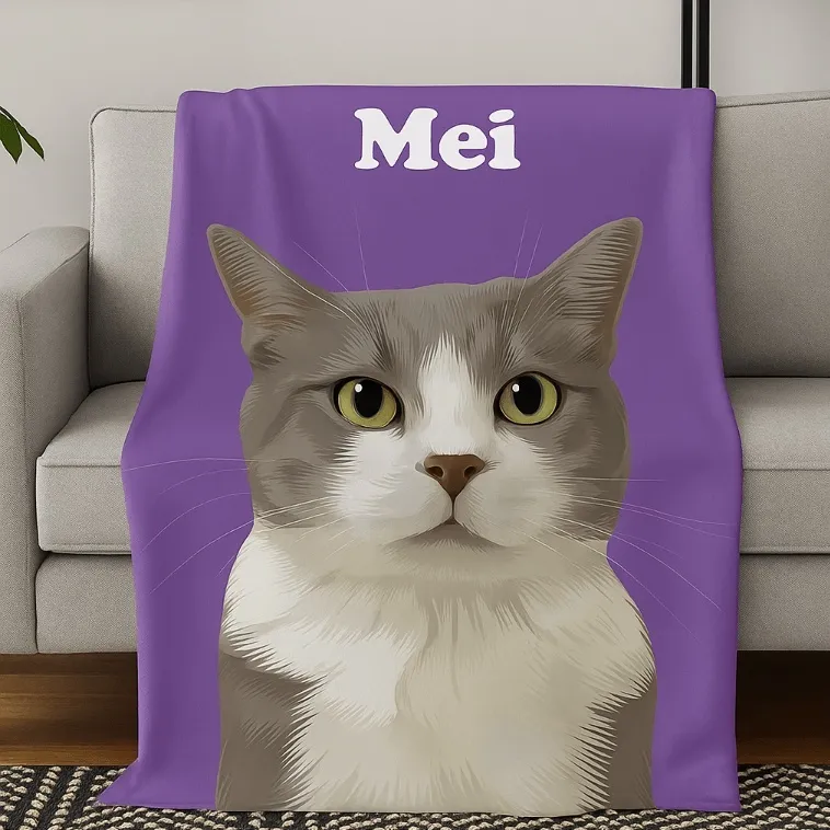 Custom Photo Fleece Digital Print Blanket Drop
