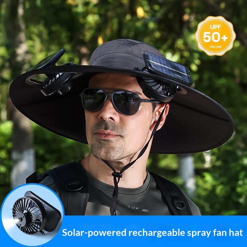 Outdoor Hiking UV-Protective Spray Solar-Powered Fan Fishing Hat