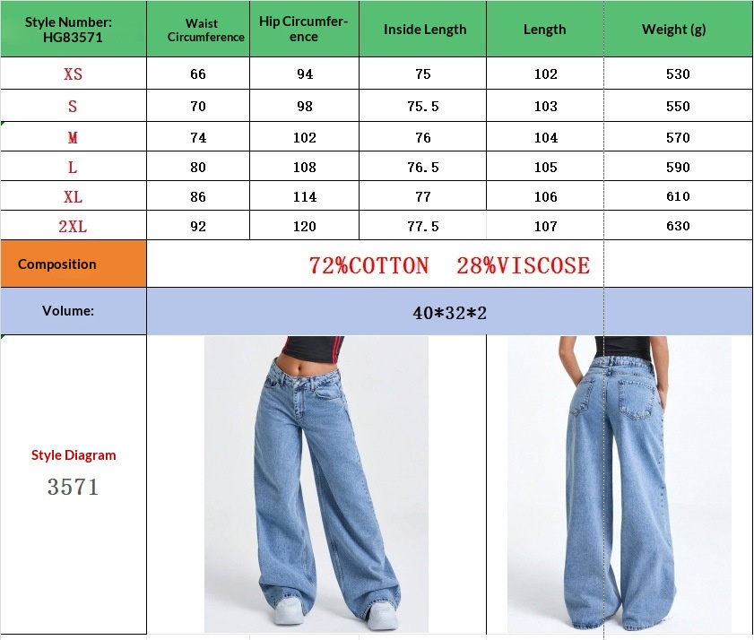 New Washed Stir-fried Snowflake Loose Wide-leg Denim Jeans For Women product photo 1 of 10