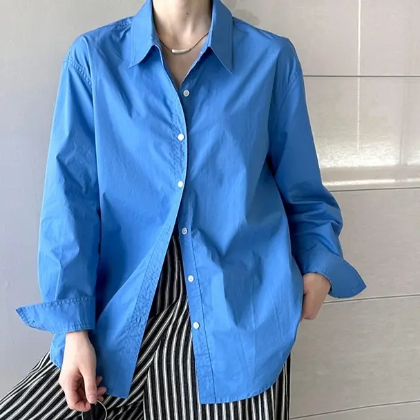 Women's Lapel-Neck Loose Casual Long-Sleeve Shirt